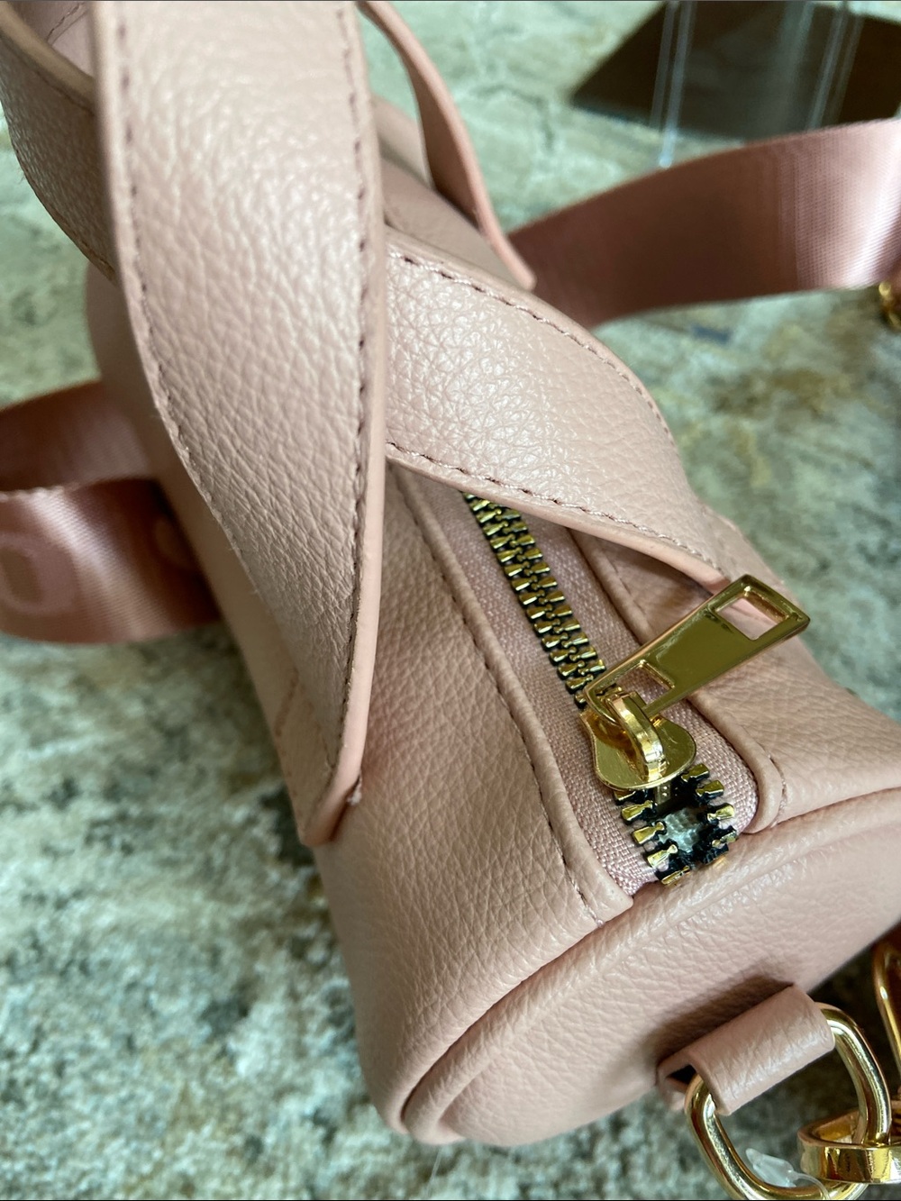 XOXO Blush Pink Studded Barrel Mini Crossbody - Picture 10 of 13
